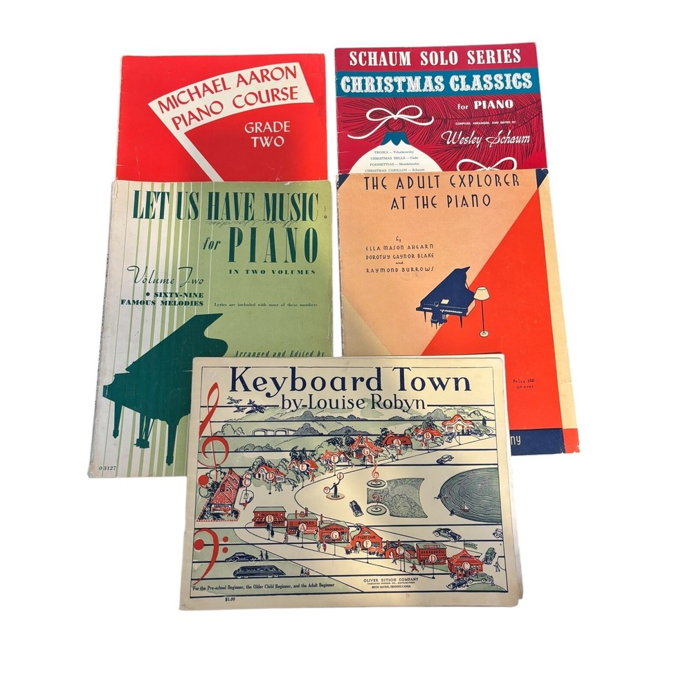 Vintage Piano Instruction‎  Lot of 5 Music Books Sheet Music Songbooks